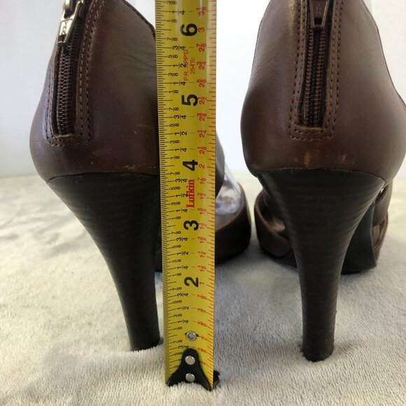 Sofft Pavia Brown Metallic Leather Peep Toe T-Strap Heels Size 8.5 - Picture 6 of 13